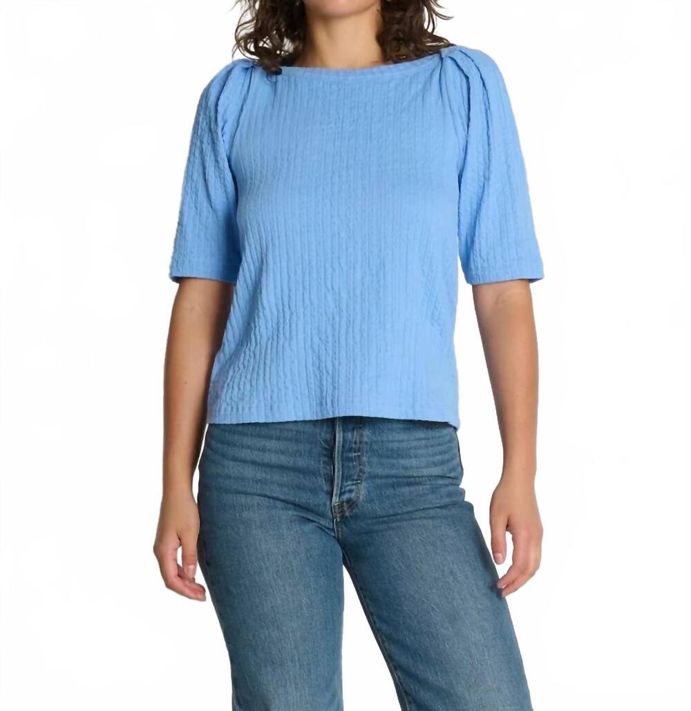 NEW NATION LTD deana envelope shirt in cornflower blue